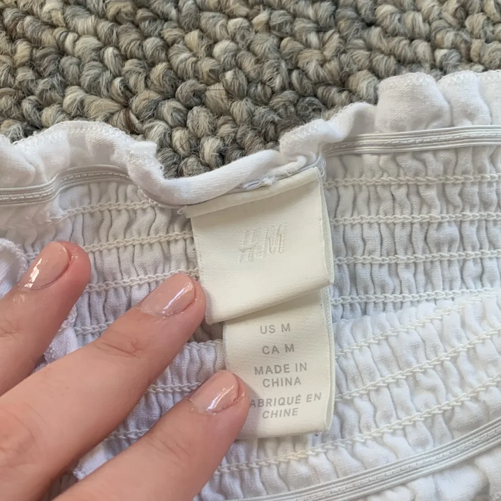 White smocked off the shoulder top - Picture 2 of 3